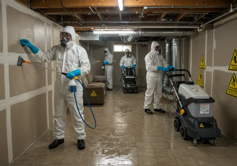 Basement Moisture Removal and Structural Drying process in Colonial Beach, VA